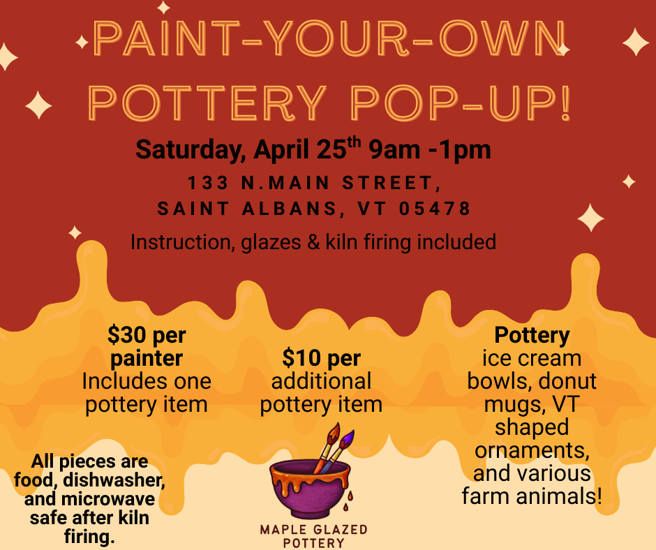 Maple Paint-Your-Own Pottery Pop-Up Reserved Seating