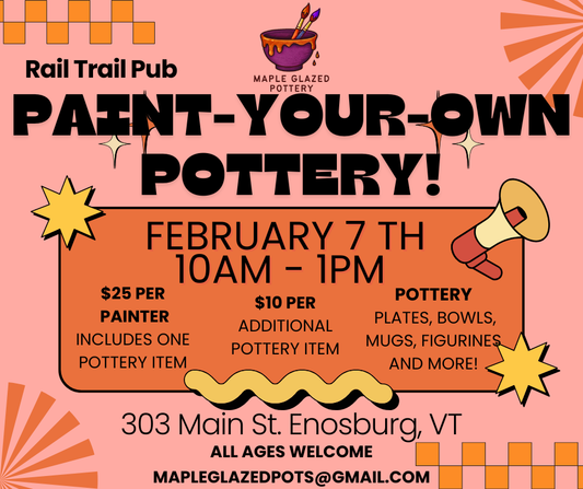 Rail Trail Pub Paint-Your-Own Pottery Pop-Up Reserved Seating